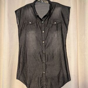 Sleeveless Black Denim Dress